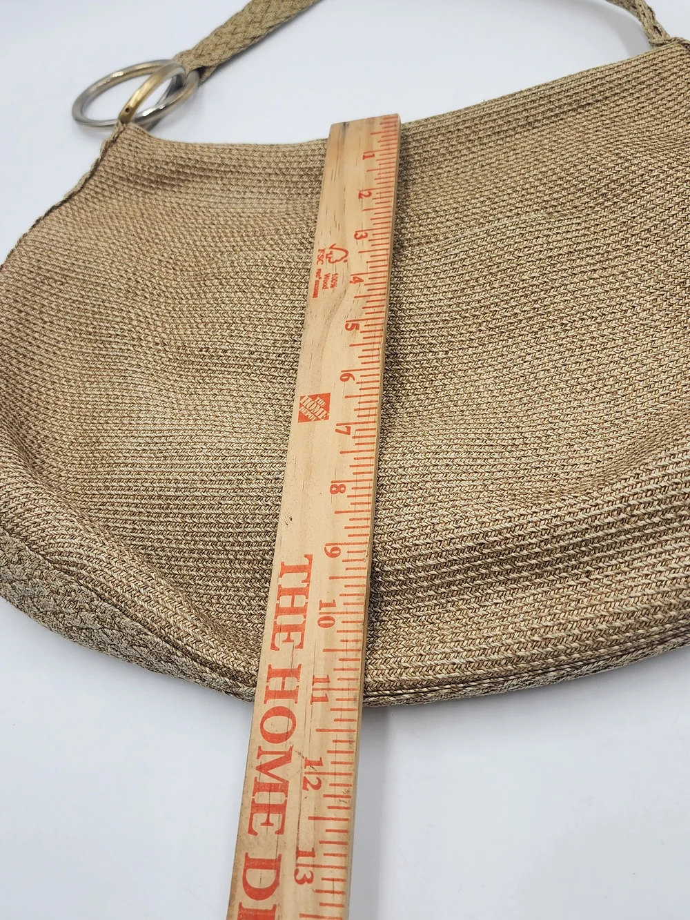 ERIC JAVTIS Light Brown Woven Straw Squishee Hobo Shoulder Bag